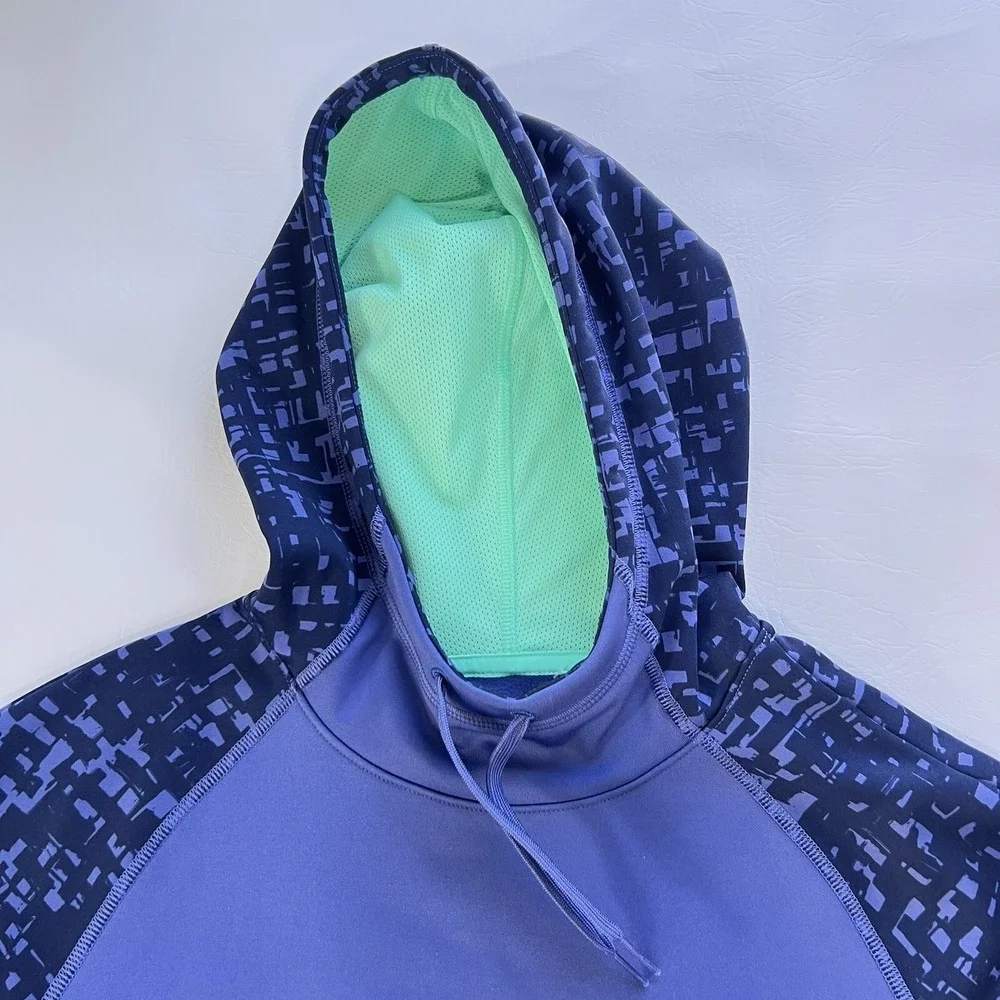 Nike Dri Fit Hoodie Purple‎ Green Swoosh Womens Size M Pullover Sweatshirt